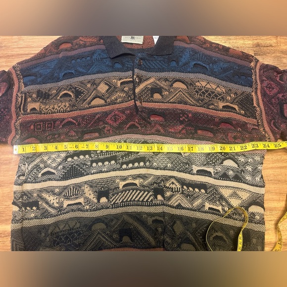 Idea Uomo - Styled In Italy - "Coogi" Style  Sweater - Large 1/4 Button - Picture 6 of 8